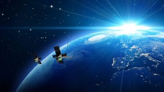Two satellites in space