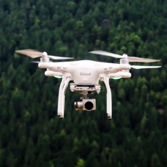 drone camera in flight