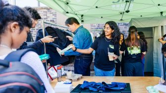 UNSW students visiting the Arc Career Closet stall during 2026 Stress Less Week