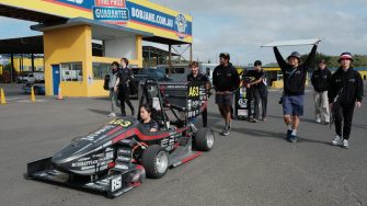The Redback Racing team testing their 2025 car