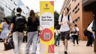 Students attending the Set For Success fair at the UNSW walkway