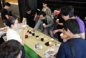 Members of the UNSW Tea and Coffee Society trying out drinks