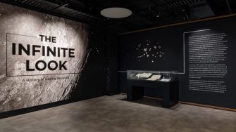 The Infinite Look: A History of Gazing Skyward installation at Level 5 of the Main Library