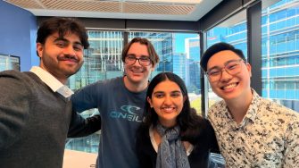 Sara Kanderia with UNSW alumni Andy Huynh and her fellow Co-NNECTIONS peers