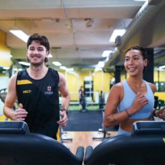 People using gym equipment