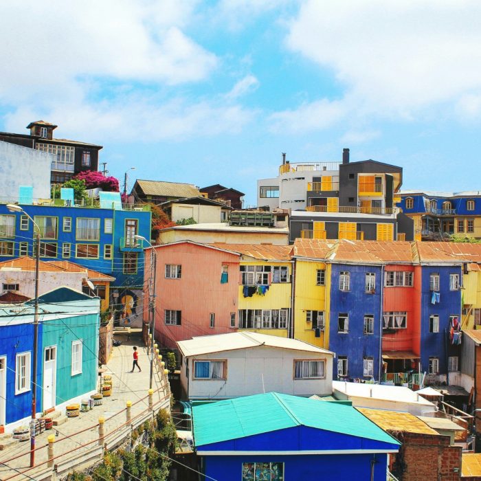 Colourful buildings in Valparaíso, Chile.