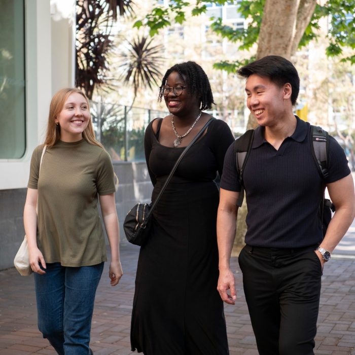 Group of students hanging out on university campus