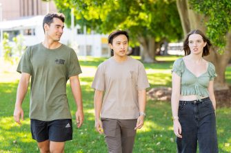Students relaxing on campus