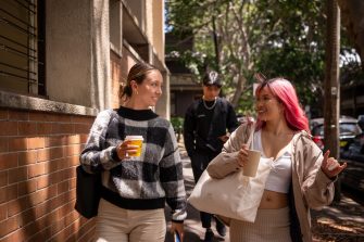 Students walking on campus