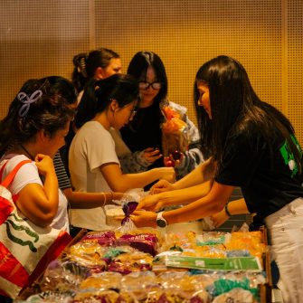 students accessing Arc's Food Hub