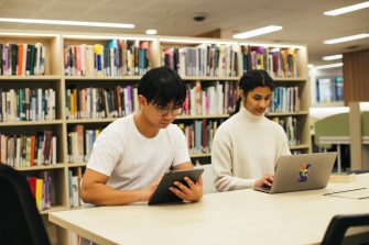 UNSW student in the Main Library