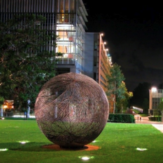 UNSW campus globe at night