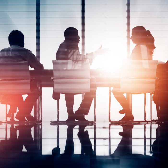 Group of Business People Meeting Back Lit Concept