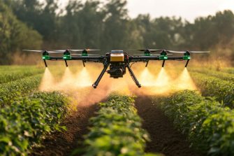 Cutting-edge drone technology enhances eco-friendly farming by spraying organic compounds