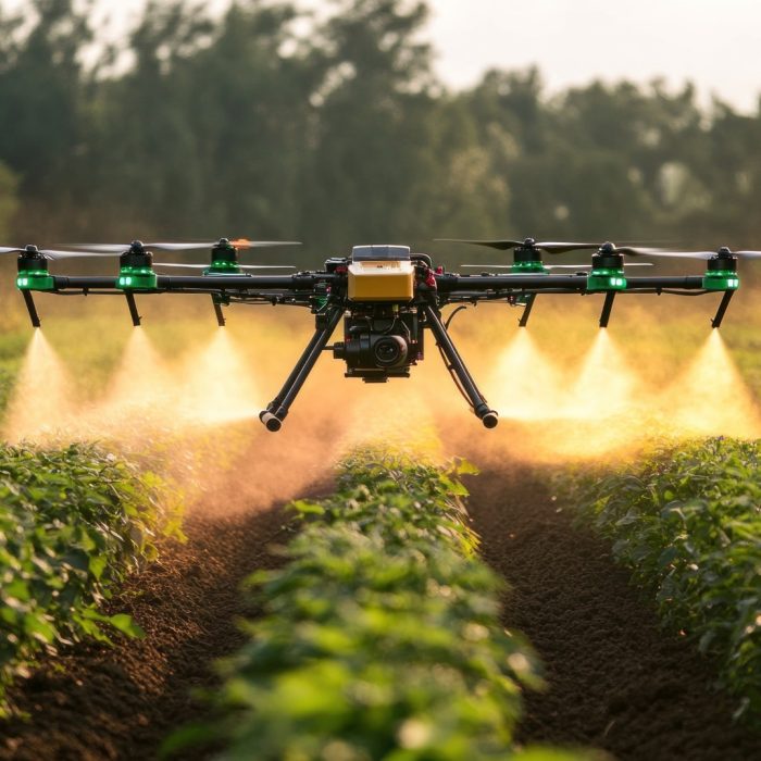 Cutting-edge drone technology enhances eco-friendly farming by spraying organic compounds