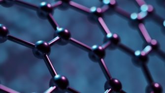 Structure of hexagonal nano material. Nanotechnology concept. Abstract background. 3D rendered illustration.