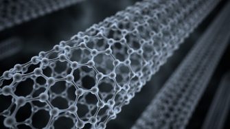 3d Carbon nanotubes on dark background