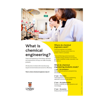 Cover image for What is Chemical Engineering brochure, UNSW School of Chemical Engineering