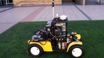 Image shows toy car rigged with multi-sensor system at UNSW 