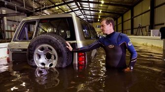 Image of Grantley Smith, Nissan Patrol in water