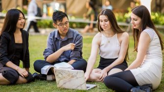Students studying on campus at UNSW Law Kensington