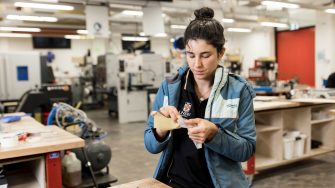 Student using UNSW Engineering makerspaces