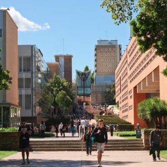 Students walking outdoors at UNSW campus