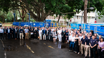 Official Christening ceremony of four (4) new-build Bluebottles BB702, BB703, BB704 and BATHY Uncrewed Surface Vessels (USVs) at UNSW Randwick Campus