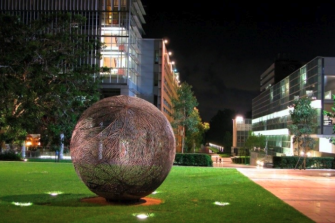 UNSW campus globe at night