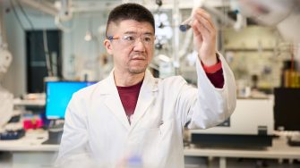 Professor Yansong Shen working on-site at his UNSW lab