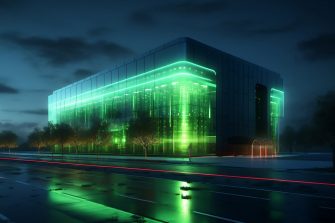 Futuristic data centre powered by renewable energy