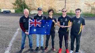 Aussienauts Team with Australian Flag