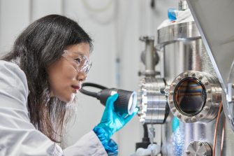 Xiaojing Hao working in her laboratory in the Tyree building, Kensignton campus UNSW.