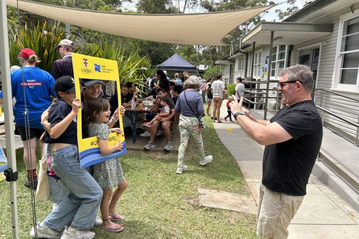 Visitors enjoying the selfie signs at the 2025 WRL Open Day