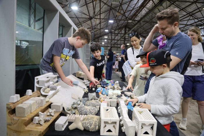 Visitors looking at the display of armour units for the 2025 WRL Open Day