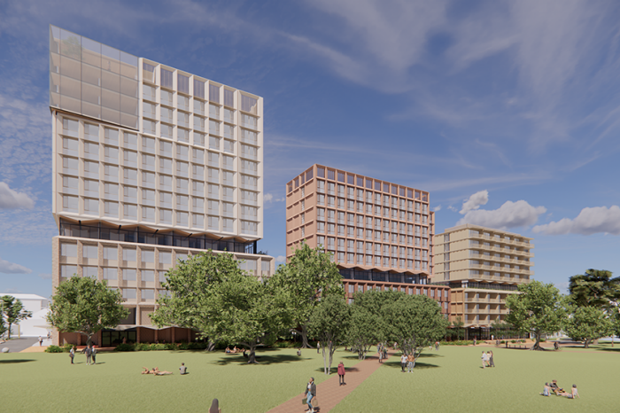 View from Physics Lawn of the Student Accommodation Project