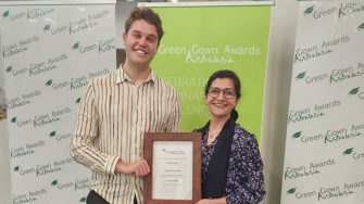 UNSW representatives holding the Green Gown Awards Australasia Highly Commended certificate in the Creating Impact category.