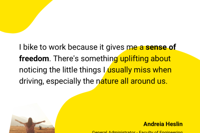 Andreia Heslin testimonial: I bike to work because it gives me a sense of freedom.