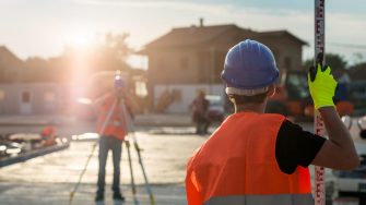 Surveyors working at the construction site
