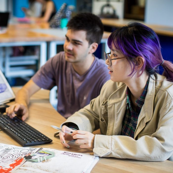 Two students graphic design