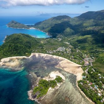 birds eye view of an island