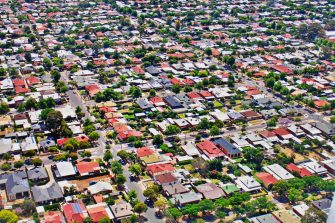 Australian homes aerial view of Luftaufnahme, Adelaide