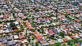 Australian homes aerial view of Luftaufnahme, Adelaide