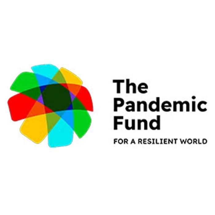The Pandemic Fund logo, featuring an overlapping circular arrangement of colourful red, green, blue and yellow shapes beside the words ‘The Pandemic Fund’ in bold black lettering, with the tagline ‘FOR A RESILIENT WORLD’ below