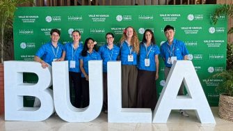 Law students at entrance to PreCOP31 Fiji