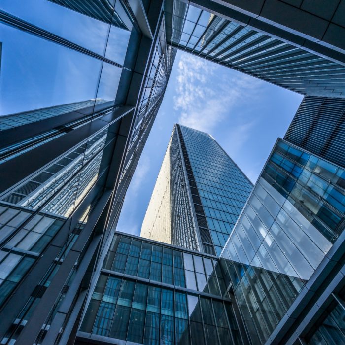 glass architecture of modern building in the city
