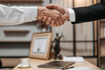 Handshake in office