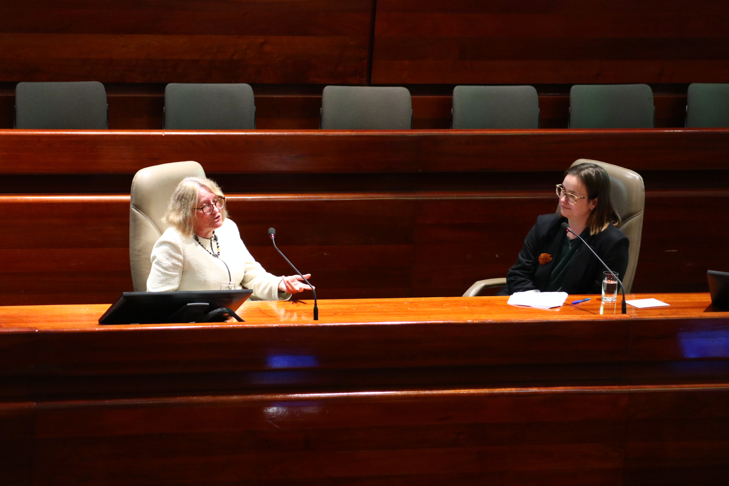 The Honourable Catherine Holmes AC SC with Director of the Gilbert + Tobin Centre of Public Law Professor Janina Boughey.