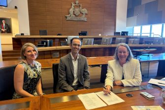 Professor Kristy Martire, Associate Professor Dr Harry Hobbs and Chief Justice Mortimer.
