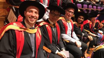 postgraduate research students at their graduation